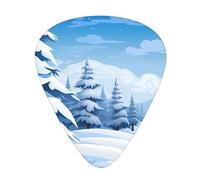Plettri per chitarra, set da 12 pezzi, comodi da tenere in mano, con bordi lisci, tre spessori da abbinare a cartoni animati paesaggio invernale Immagine
