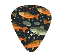 Plettri per chitarra, set da 12 pezzi, comodi da tenere in mano, con bordi lisci, tre spessori da abbinare a ruscello, trota, pesca a mosca