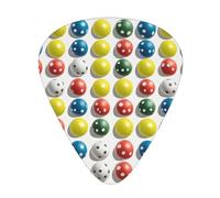 Plettri per chitarra, set da 12 pezzi, comodi da tenere in mano, con bordi lisci, tre spessori da abbinare a palle da pickleball Colori Immagine