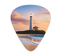 Plettri per chitarra, set da 12 pezzi, comodi da tenere in mano, con bordi lisci, tre spessori da abbinare a Lighthouse Beach Picture