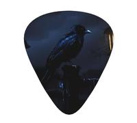 Plettri per chitarra, set da 12 pezzi, comodi da tenere in mano, con bordi lisci, tre spessori da abbinare a Night crow Immagine