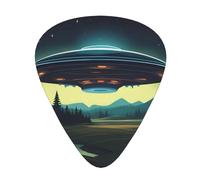 Plettri per chitarra, set da 12 pezzi, comodi da tenere in mano, con bordi lisci, tre spessori da abbinare agli UFO di notte Immagine