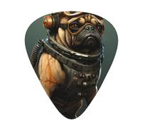 Plettri per chitarra, set da 12 pezzi, comodi da tenere in mano, con bordi lisci, tre spessori da abbinare alle stampe del cane carlino