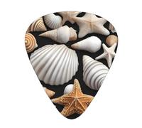Plettri per chitarra, set da 12 pezzi, comodi da tenere in mano, con bordi lisci, tre spessori da abbinare a bellissime conchiglie da spiaggia