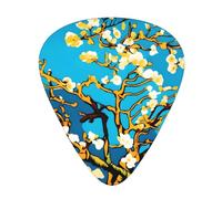 Plettri per chitarra, set da 12 pezzi, comodi da tenere in mano, con bordi lisci, tre spessori da abbinare alla pittura con fiori di mandorlo