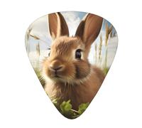 Plettri per chitarra, set da 12 pezzi, comodi da tenere in mano, con bordi lisci, tre spessori da abbinare al modello Bunny on Green Grass