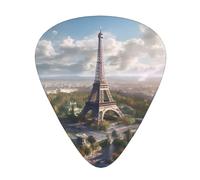 Plettri per chitarra, set da 12 pezzi, comodi da tenere in mano, con bordi lisci Tre spessori da abbinare alla torre Eiffel Parigi vista Stampa