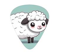 Plettri per chitarra, set da 12 pezzi, comodi da tenere in mano, con bordi lisci, tre spessori da abbinare all'immagine di pecore carine dei cartoni animati