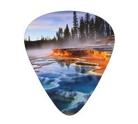 Plettri per chitarra, set da 12 pezzi, comodi da tenere in mano, con bordi lisci, tre spessori da abbinare al parco nazionale di Yellowstone Immagine