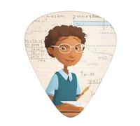 Plettri per chitarra, set da 12 pezzi, comodi da tenere in mano, con bordi lisci, tre spessori da abbinare a lezioni di matematica, parola, immagine