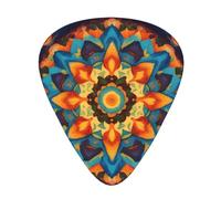 Plettri per chitarra, set da 12 pezzi, comodi da tenere in mano, con bordi lisci, tre spessori da abbinare a caleidoscopio mandala immagine