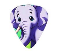 Plettri per chitarra, set da 12 pezzi, comodi da tenere in mano, con bordi lisci, tre spessori da abbinare al simpatico motivo a elefante