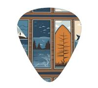 Plettri per chitarra, set da 12 pezzi, comodi da tenere in mano, con bordi lisci, tre spessori da abbinare a Lodge Bear Deer Fish Picture