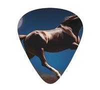 Plettri per chitarra, set da 12 pezzi, comodi da tenere in mano, con bordi lisci, tre spessori da abbinare a Horse Under The Moon Immagine