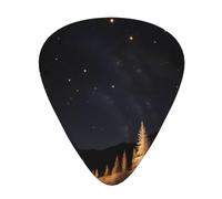 Plettri per chitarra, set da 12 pezzi, comodi da tenere in mano, con bordi lisci, tre spessori da abbinare a stelle dorate nel cielo notturno