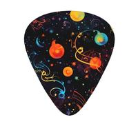 Plettri per chitarra, set da 12 pezzi, comodi da tenere in mano, con bordi lisci, tre spessori per abbinare la nota musicale galassia colorata Stampa