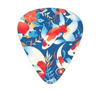 Plettri per chitarra, set da 12 pezzi, comodi da tenere in mano, con bordi lisci, tre spessori per abbinare il pesce volante cartamo Stampa