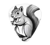 Plettri per chitarra, set da 12 pezzi, comodi da tenere in mano, con bordi lisci, tre spessori per abbinare lo scoiattolo dei cartoni animati Immagine