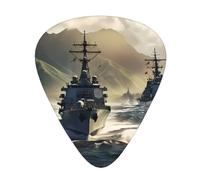 Plettri per chitarra, set da 12 pezzi, comodi da tenere in mano, con bordi lisci, tre spessori per abbinare le navi da guerra americane passano attraverso il motivo Hawaii