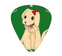 Plettri per chitarra Set da 12 pezzi Comodo in mano con bordi lisci Tre spessori da abbinare Cartoon cane sull'erba Immagine