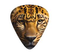 Plettri per chitarra Set da 12 pezzi Comodo in mano con bordi lisci Tre spessori da abbinare Il leopardo dagli occhi profondi Immagine