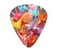Plettri per chitarra Set da 12 pezzi Comodo in mano con bordi lisci Tre spessori da abbinare Origami Multicolor Papercraft Cranes Stampe
