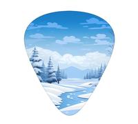 Plettri per chitarra Set da 12 pezzi Comodo in mano con bordi lisci Tre spessori da abbinare Paesaggio invernale Cartoon Immagine