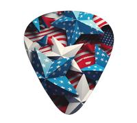 Plettri per chitarra Set da 12 pezzi Comodo in mano con bordi lisci Tre spessori da abbinare Patriotic Stars Strips Independence Day Prints