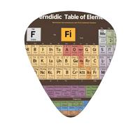 Plettri per chitarra Set da 12 pezzi Comodo in mano con bordi lisci Tre spessori da abbinare Tavola periodica degli elementi Immagine