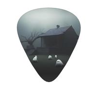 Plettri per chitarra Set da 12 pezzi Comodo in mano con bordi lisci Tre spessori per abbinare Horror haunted house Immagine