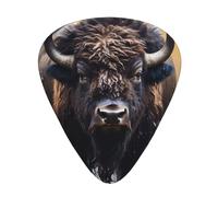 Plettri per chitarra Set da 12 pezzi Comodo in mano con bordi lisci Tre spessori per abbinare il bisonte nordamericano Immagine