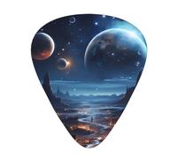 Plettri per chitarra Set da 12 pezzi Comodo in mano con bordi lisci Tre spessori per abbinare luna, stelle e pianeti Stampe