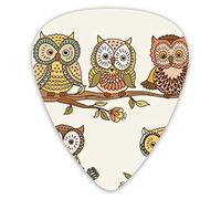 Plettri per chitarra Set di simpatici gufi disegnati a mano Premium Picks Sampler 12 confezioni - Varietà Plettri per chitarra Plettri