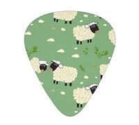 Plettri per chitarra Simpatico cartone animato con stampa di pecore Confezione da 12 Plettri per chitarra sottili medi pesanti Accessori per chitarra con scatola di immagazzinaggio