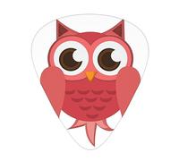 Plettri per chitarra Simpatico gufo rosso Ukulele Basso Chitarre acustiche elettriche Sottile Medio Pesante Confezione da 12 (0,46/0,71/0,96 mm)