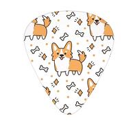 Plettri per chitarra, simpatico motivo a forma di cane Corgi e osso per chitarra acustica, chitarra elettrica, basso, ukulele in tre dimensioni (confezione da 12)