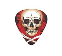 Plettri per chitarra Skull Eyes Bones Glowing Black Plettro per chitarra elettrica per gli amanti della chitarra acustica, confezione da 12 pezzi con scatola