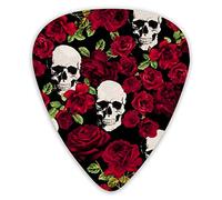 Plettri per chitarra Skulls and Roses Plettri per basso premium neri per chitarra elettrica e basso con tre misure (confezione da 12)