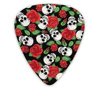 Plettri per chitarra Skulls And Roses Plettri per chitarra premium 12 pezzi Plettri per ukulele inclusi 0,46 mm 0,71 mm 0,96 mm