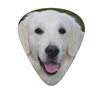 Plettri per chitarra Smiling Golden Retriever Ukulele Basso Chitarre acustiche elettriche Sottile Medio Pesante Confezione da 12 (0,46/0,71/0,96 mm)