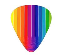 Plettri per chitarra Stampa a strisce arcobaleno Ukulele Basso Chitarre acustiche elettriche Sottile Medio Pesante Confezione da 12 (0,46/0,71/0,96 mm)