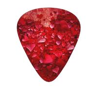 Plettri per chitarra stampati a forma di cuore e fiore per San Valentino, 12 pezzi in una scatola, per un suono chiaro, ukulele, chitarra acustica, basso (0,46 0,71 0,96 mm)