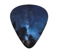 Plettri per chitarra stampati "Albero di notte", 12 pezzi, in una scatola, per un suono chiaro, per ukulele, chitarra acustica, basso (0,46 0,71 0,96 mm)