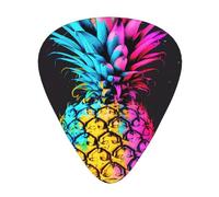 Plettri per chitarra stampati con ananas colorati, 12 pezzi, in una scatola, per un suono limpido, per ukulele, chitarra acustica, basso (0,46 0,71 0,96 mm)