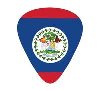 Plettri per chitarra stampati con bandiera del Belize, set da 12 pezzi con stili sottili, medi e spessi, viene fornito con una custodia