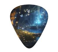 Plettri per chitarra stampati con farfalle in fiabe, set da 12 pezzi con stili sottili, medi e spessi, viene fornito con una custodia