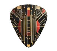 Plettri per chitarra stampati con linee simmetriche, set da 12 pezzi con stili sottili, medi e spessi, viene fornito con una custodia