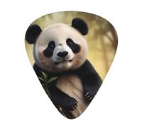 Plettri per chitarra stampati con panda dei cartoni animati, set da 12 pezzi con stili sottili, medi e spessi, viene fornito con una custodia
