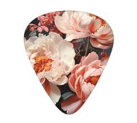 Plettri per chitarra stampati con peonie bianche luminose, 12 pezzi in 3 diversi spessori, adatti per chitarra acustica, chitarra elettrica e musicisti di band