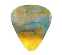 Plettri per chitarra stampati con pittura astratta grigia e gialla, confezione da 12 plettri personalizzati per chitarra elettrica, chitarra acustica, include 0,46 mm, 0,71 mm, 0,96 mm